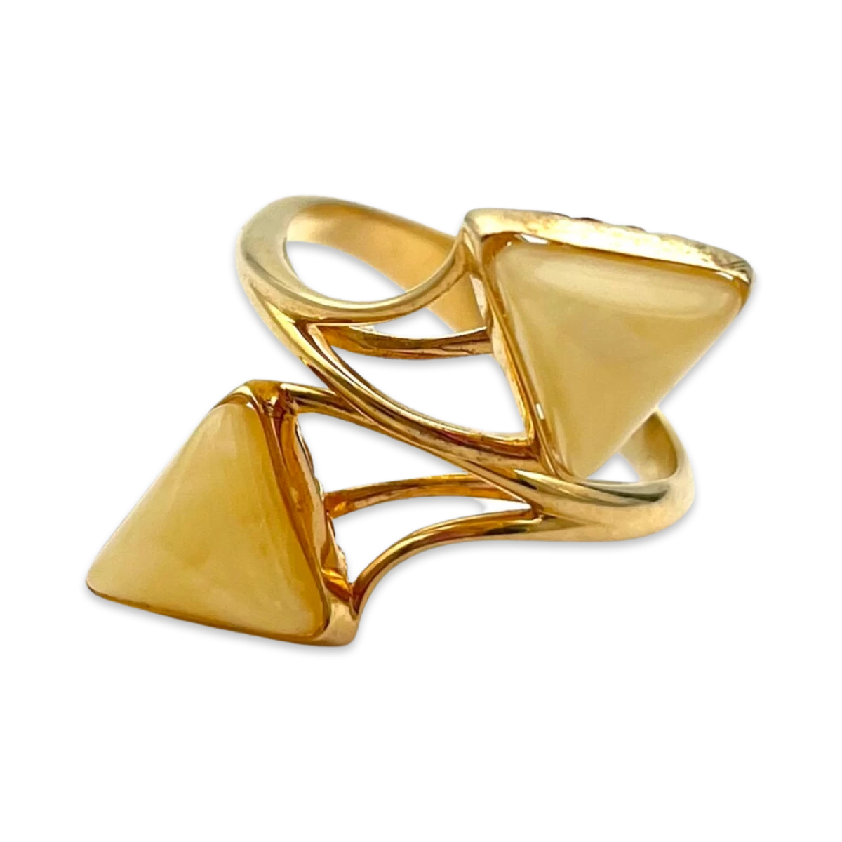 Bague en ambre plaquée or