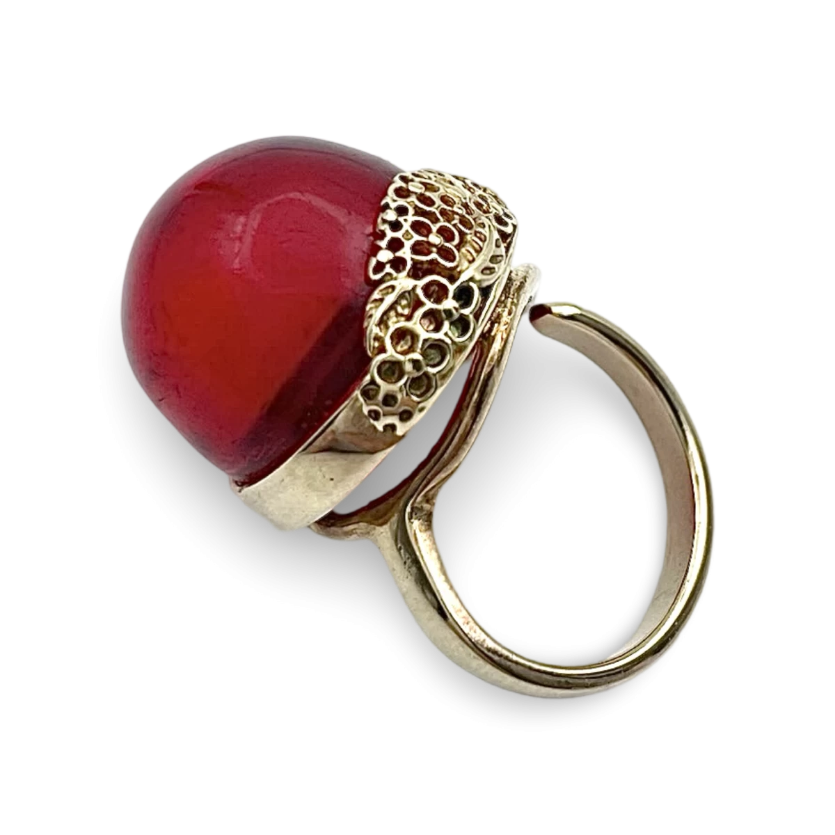 Bague en ambre plaquée or