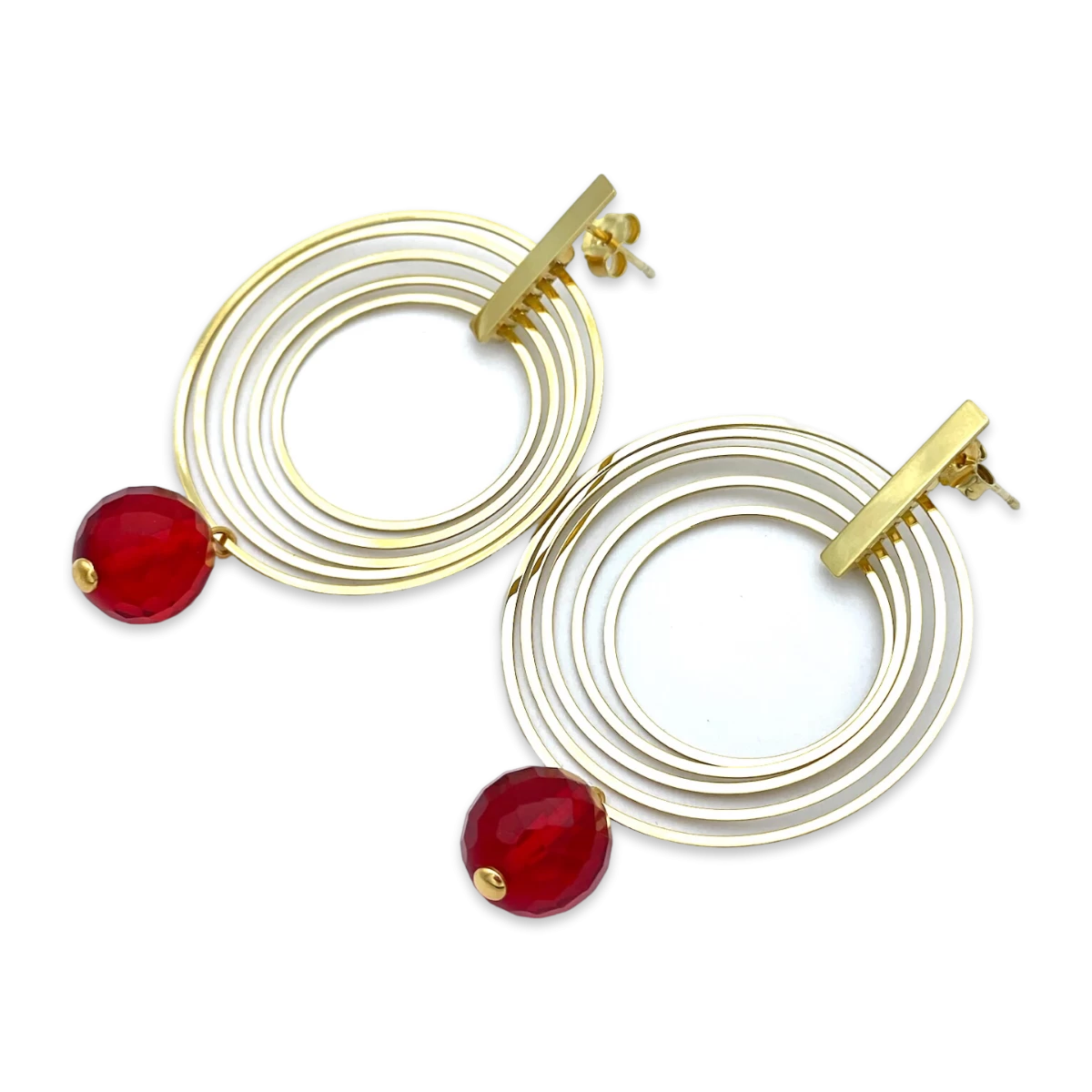 Mit Bernstein überzogene Ohrringe