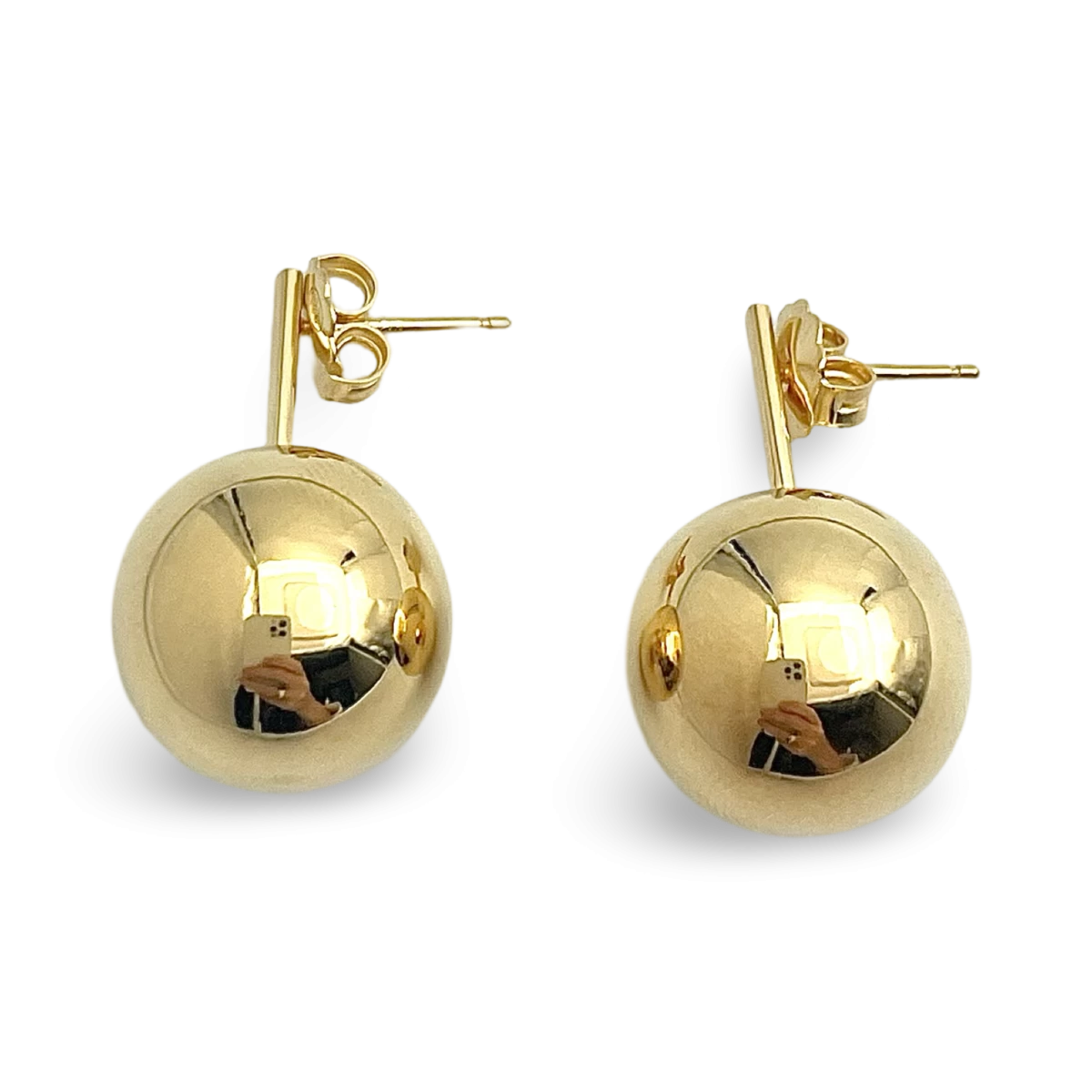 Gold plated silver earrings Balls