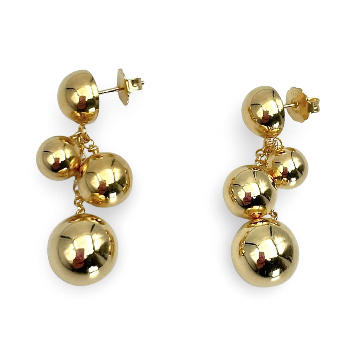 Золото платировані срібні сережки Кулі