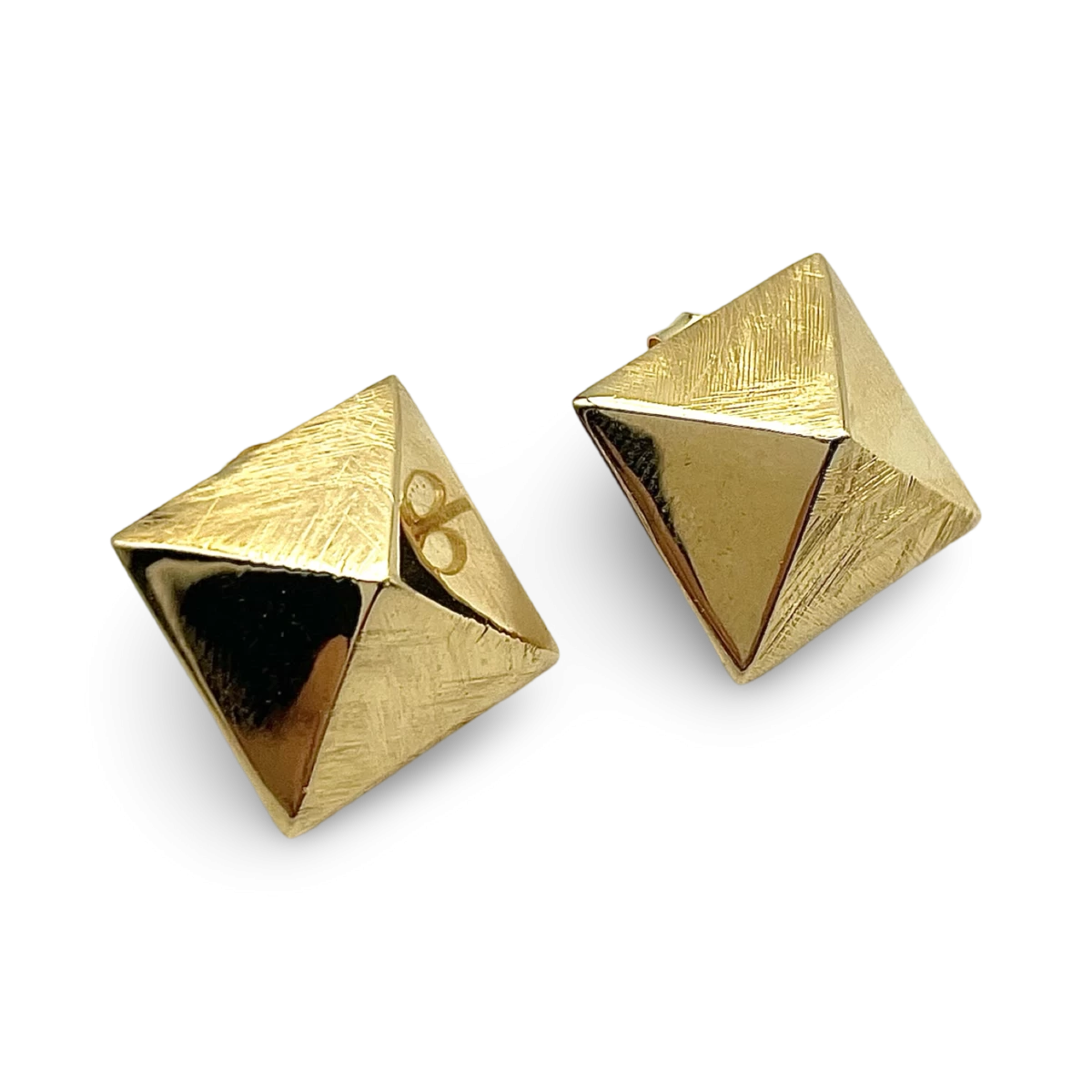 Gold plated silver earrings Pyramids