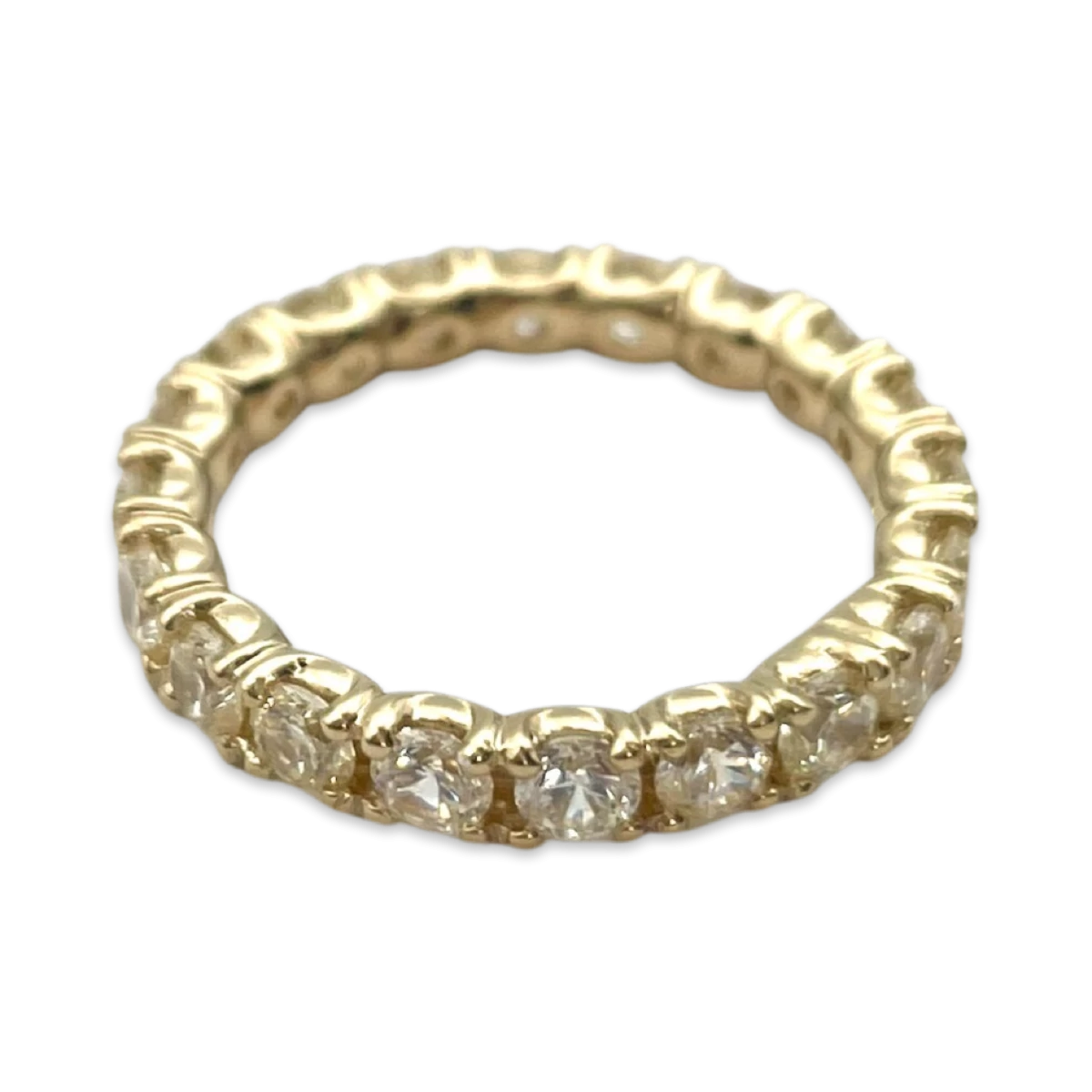 Vergoldeter Silberring mit Zirkonen