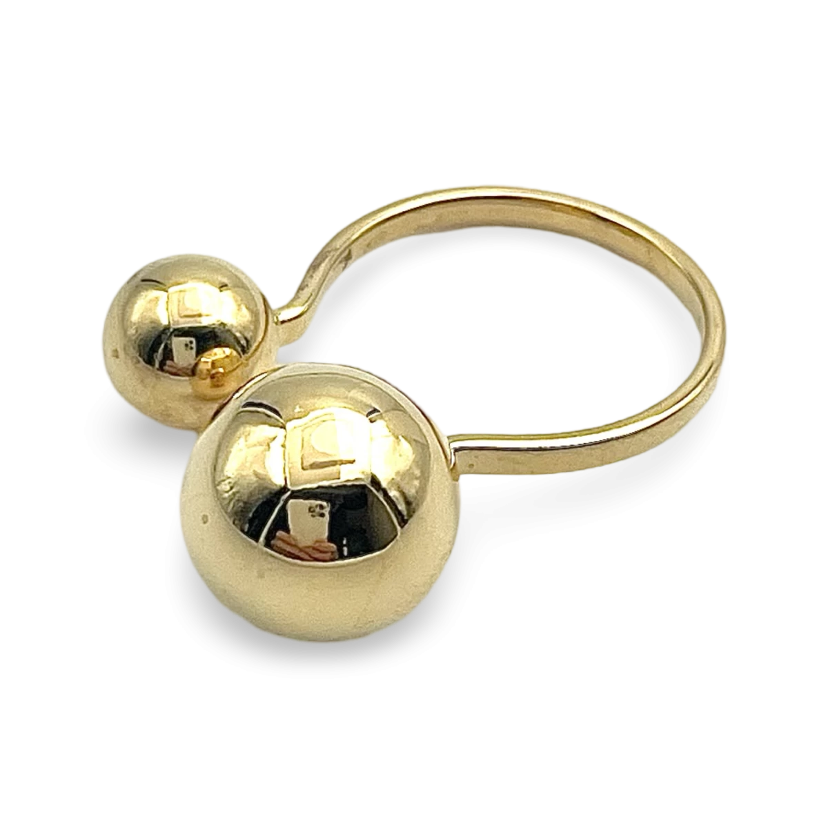 Gold plated silver ring Balls