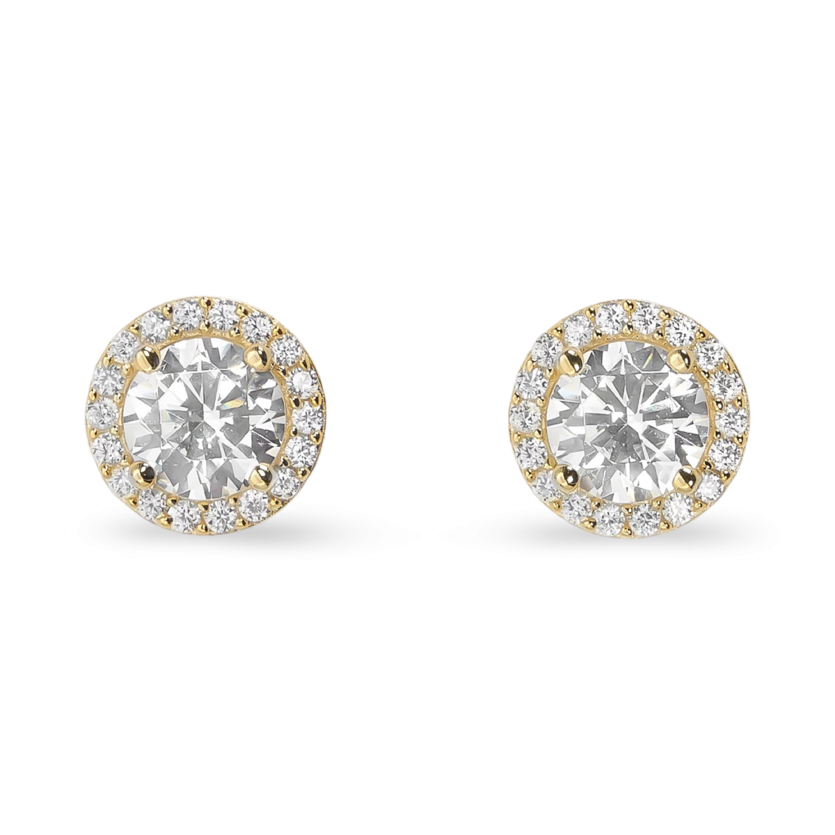 镀金银锆石耳环