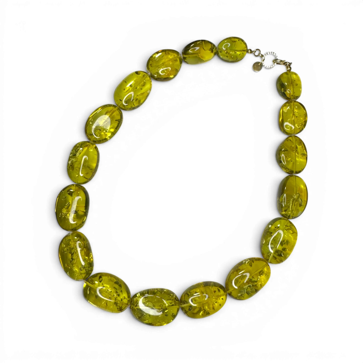 Green amber necklace