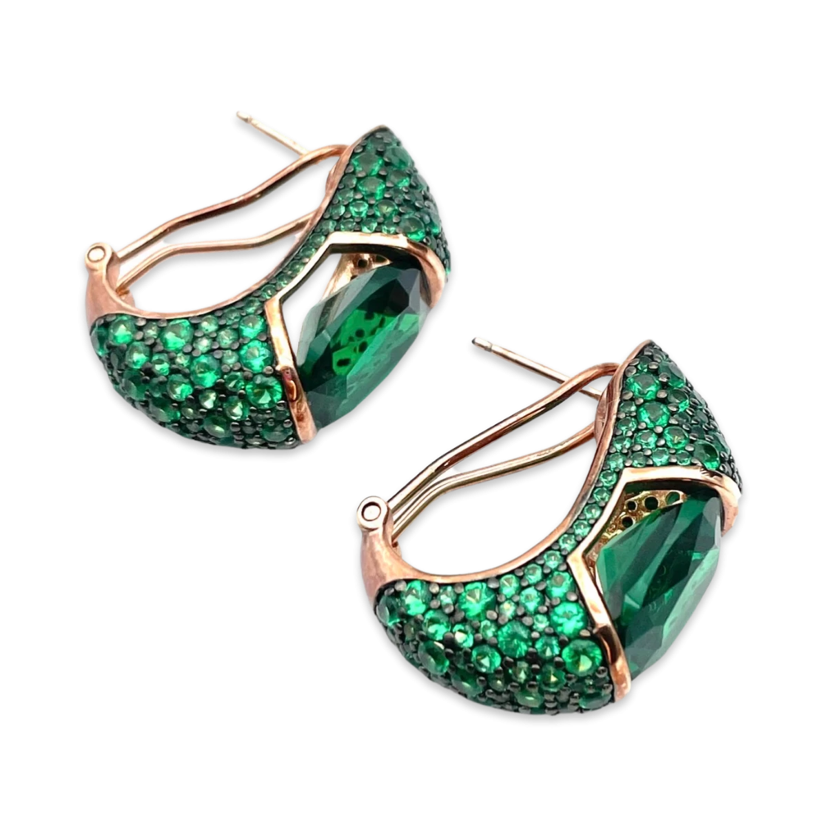 Пам'ятні позолочені сережки CZ