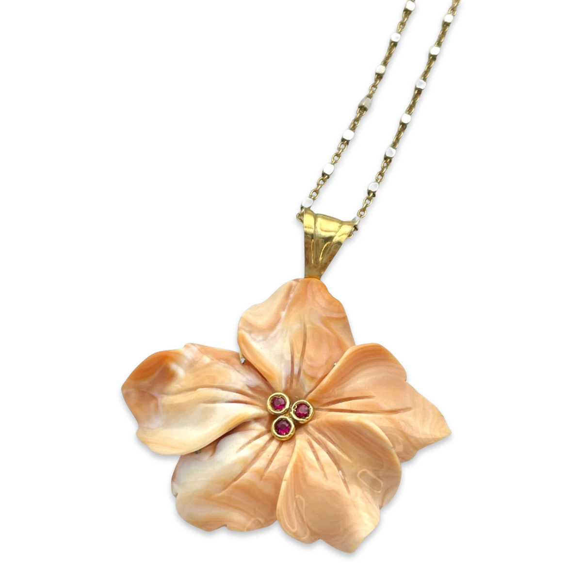 Halskette MOP orange Rubin