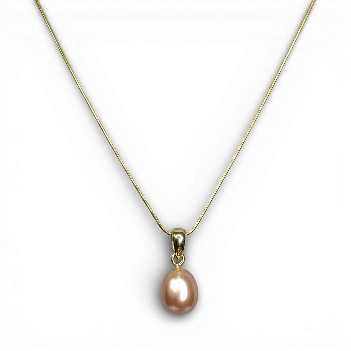 Pink Pearl goldbeschichteter Silberanhänger