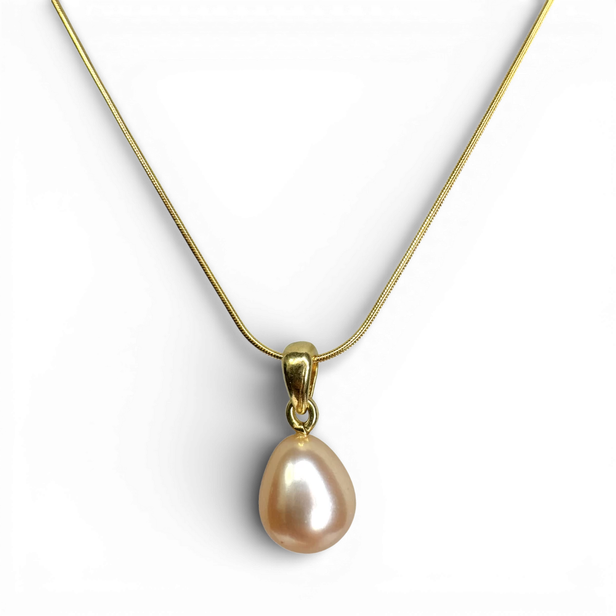 Pink Pearl gold plated silver necklace