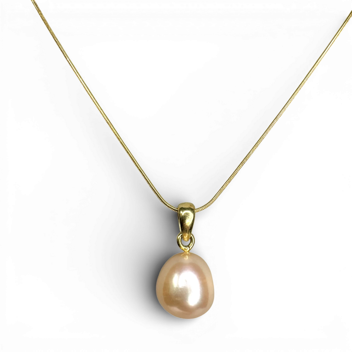 Pink Pearl gold plated silver necklace
