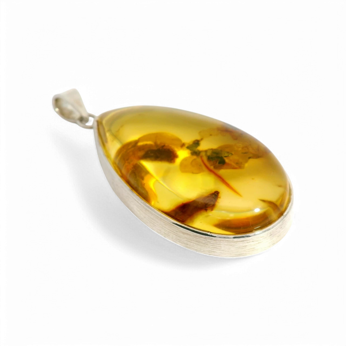 Silber Bernstein Anhänger