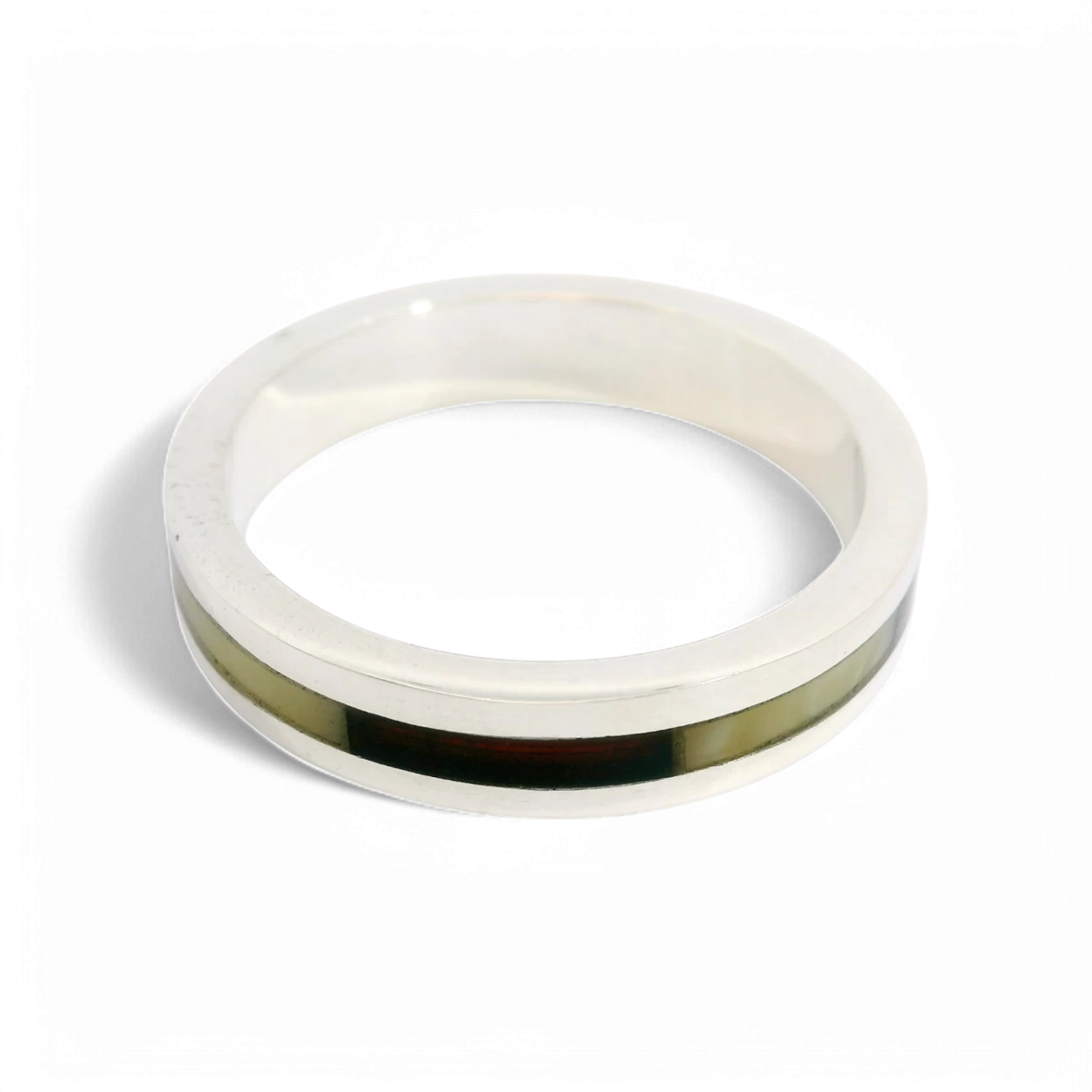 Срібне бурштинове кільце