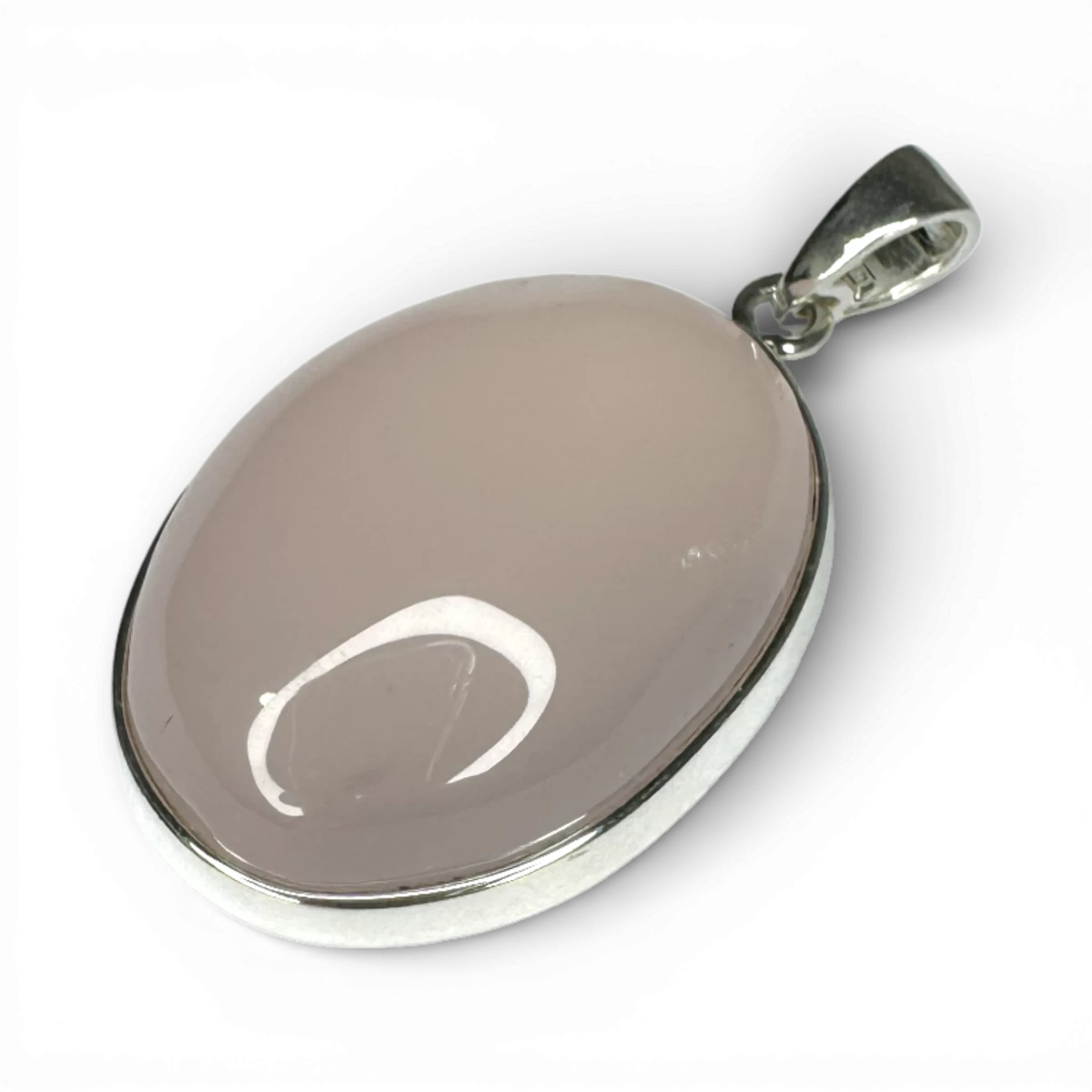 Silver and rose quartz pendant