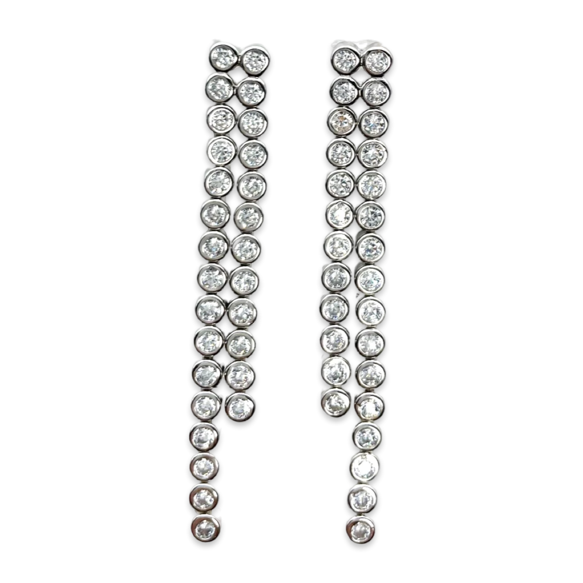 Silberner Kreis-Ketten-Ohrringe