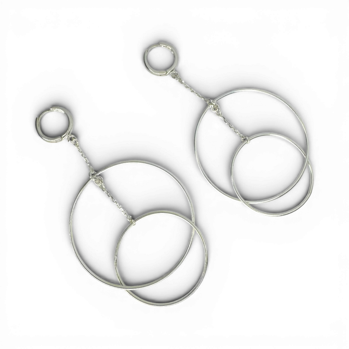 Boucles d'oreilles argentées