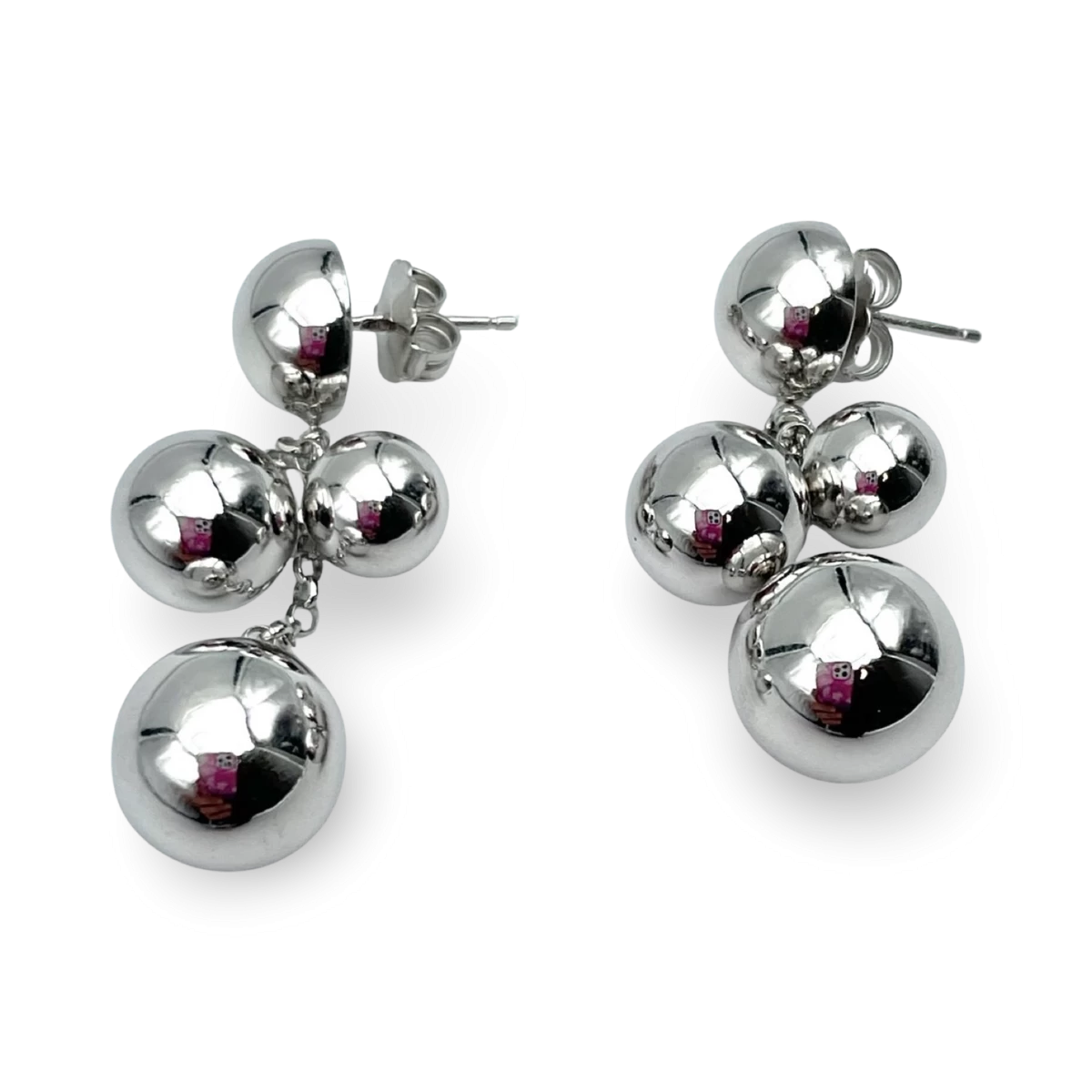 Silver earrings Balls