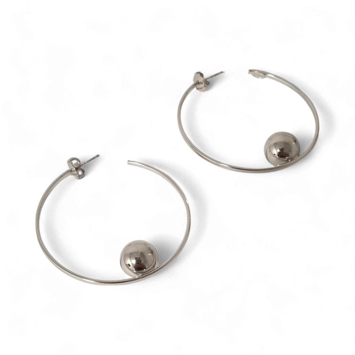 Silver earrings Balls
