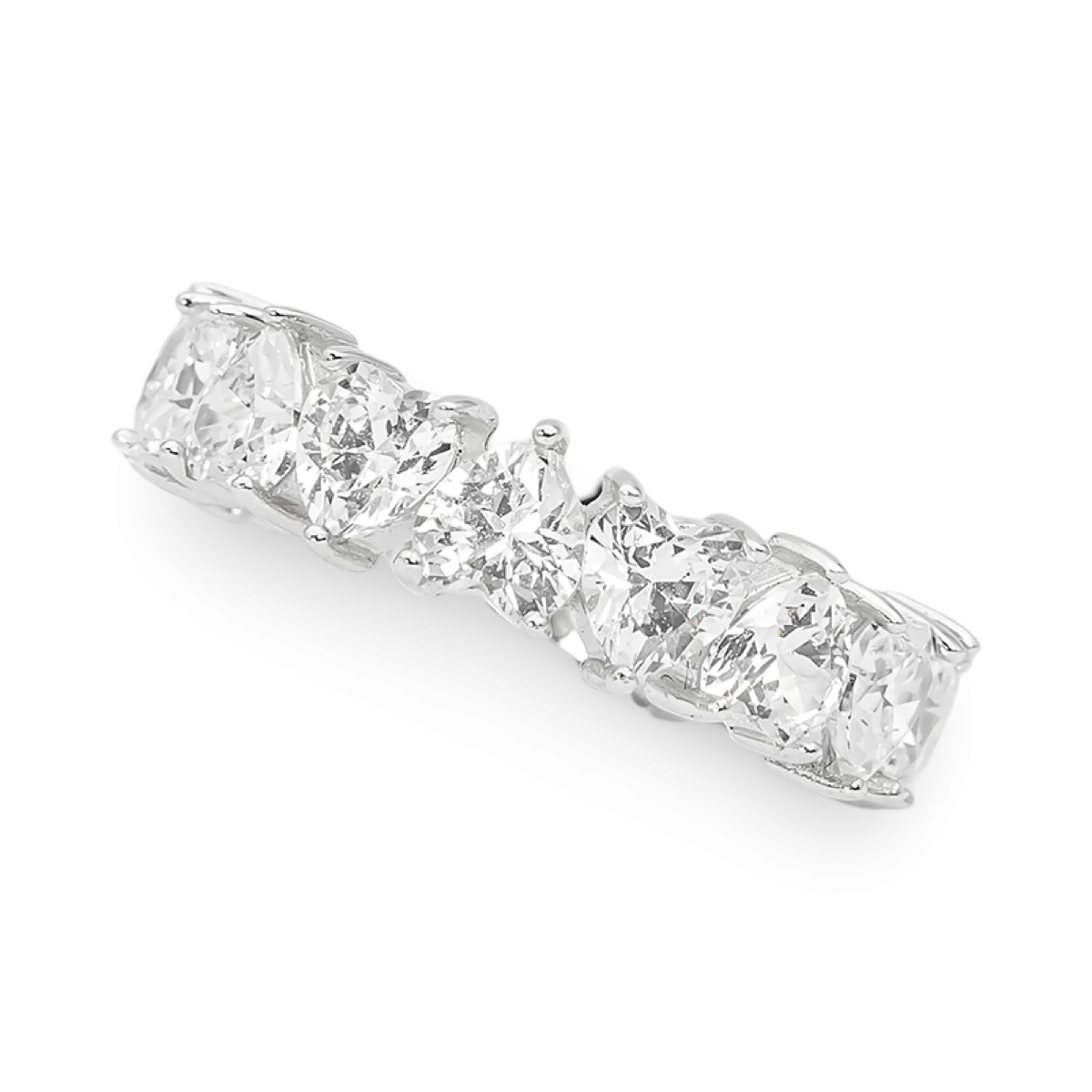 Срібна каблучка Серця з цирконами