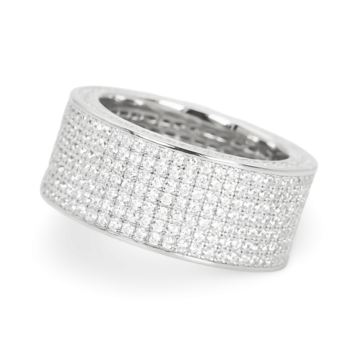 Silberring mit weißen Zirkonen