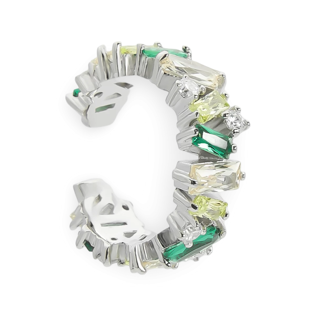 Pince-oreille en zircon argenté