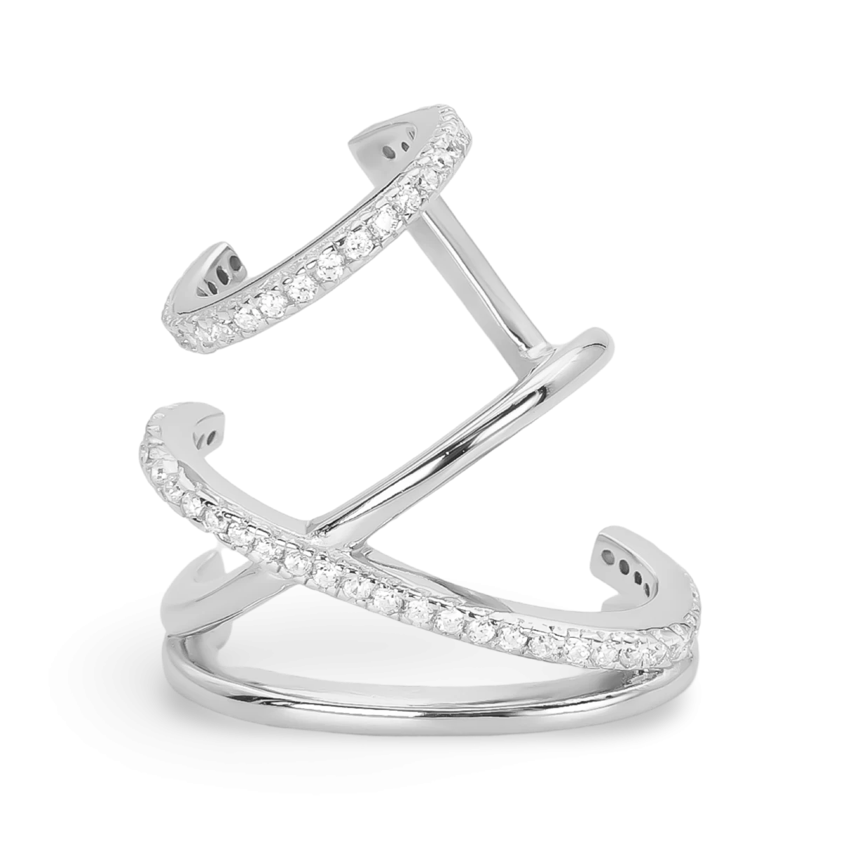 Silber Zirkon-Ohrclip