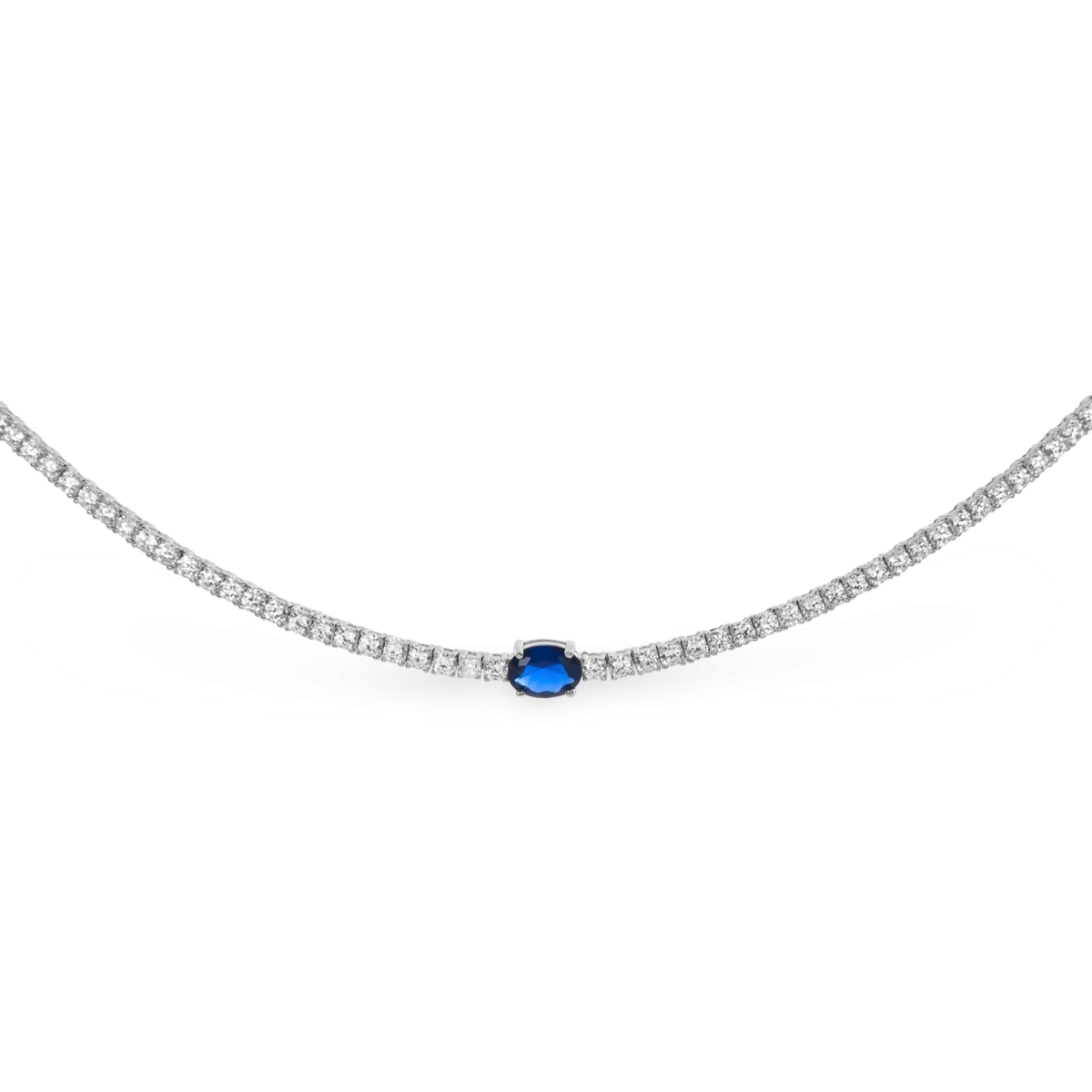 Collier en Zircon Argenté