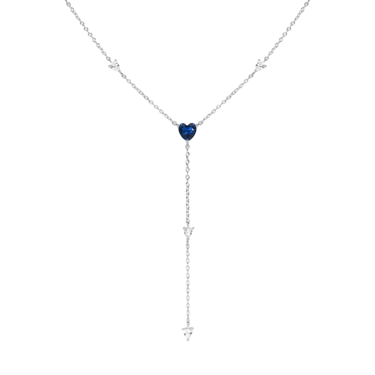 Collier en Zircon Argenté Cœur
