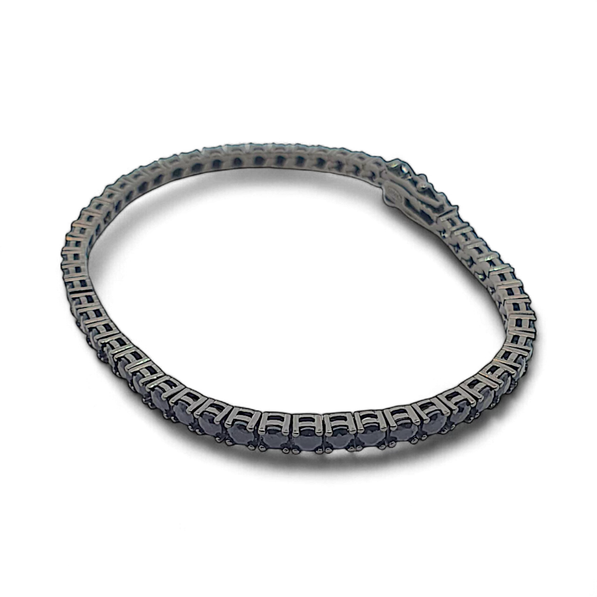 Bracelet tennis avec cubic zirconia noir