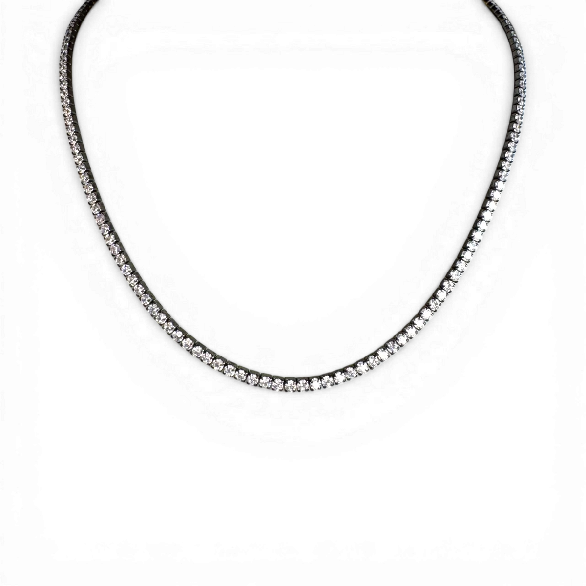 Tennis necklace with cubic zirconia