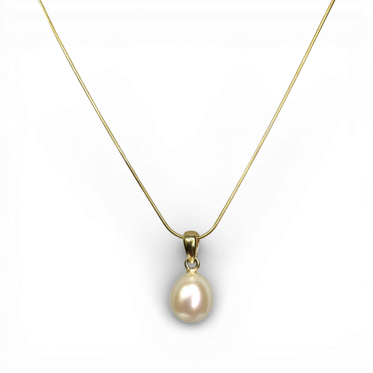 Colgante de plata chapado en oro White Pearl