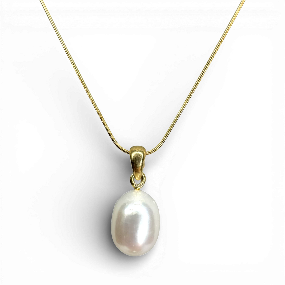 Weißer Perlen-Anhänger aus vergoldetem Silber