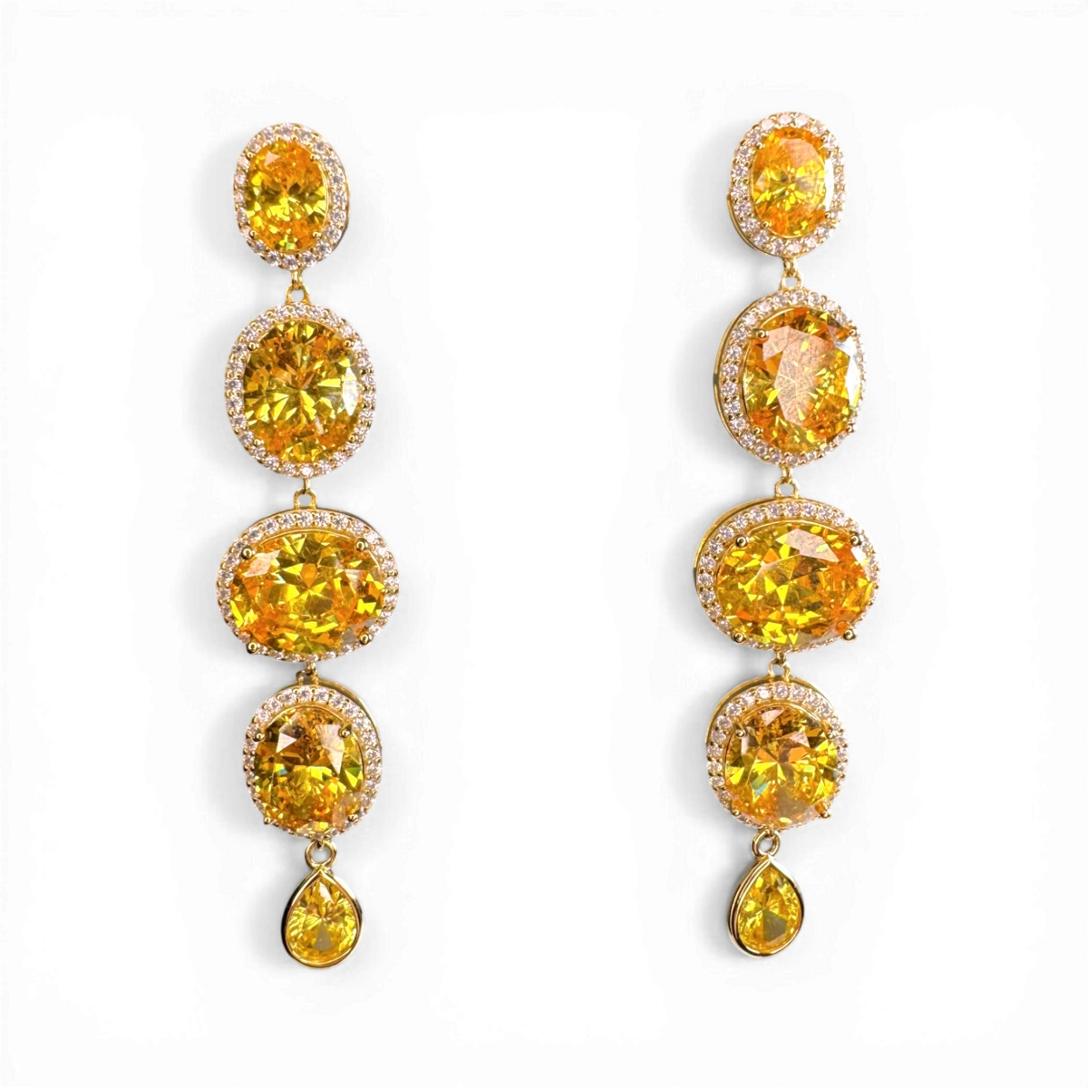 Yellow Princess Pendant Earrings