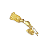 琥珀玫瑰镀金胸针