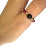 Янтарно-вишневий гранований, рубінове кільце