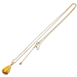 Amber gold plated necklace