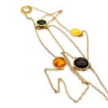 Amber gold plated necklace