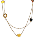 Amber gold plated necklace