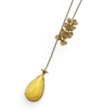 Amber gold plated necklace