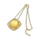 Amber gold plated necklace