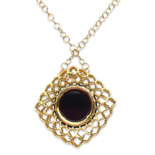 Amber gold plated necklace