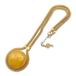 Amber gold plated necklace