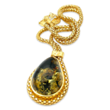 Amber gold plated necklace