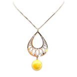 Amber gold plated necklace