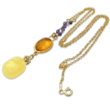 Amber gold plated necklace