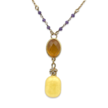 Amber gold plated necklace