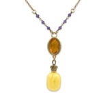 Amber gold plated necklace