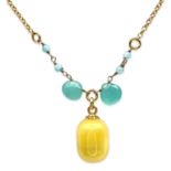 Amber vergoldete Halskette