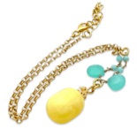 Amber vergoldete Halskette