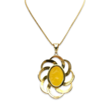 Amber gold plated necklace